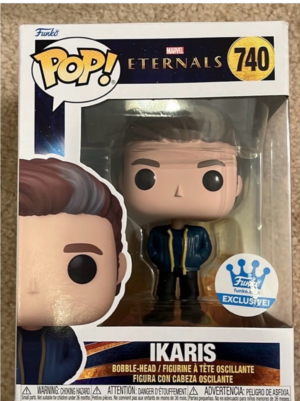 RARE Funko Pop Marvel Eternals Ikaris #740 Funko Exclusive Vinyl Bobble-Head NIB